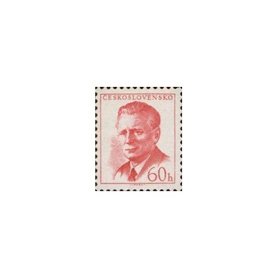 1 عدد  تمبر سری پستی - رئیس جمهور آنتونین نووتنی - 60H - چک اسلواکی 1958