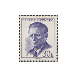 1 عدد  تمبر سری پستی - رئیس جمهور آنتونین نووتنی - 30H - چک اسلواکی 1958