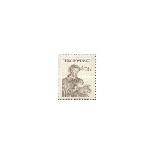 1 عدد  تمبر سری پستی - مشاغل - 40H - چک اسلواکی 1954