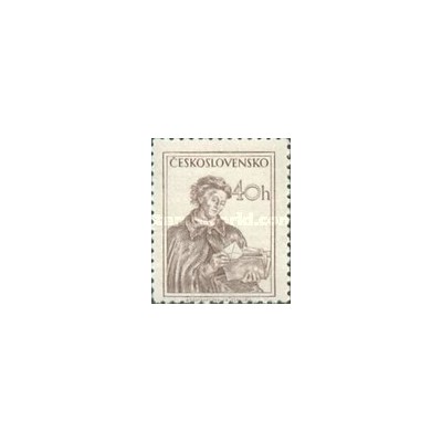 1 عدد  تمبر سری پستی - مشاغل - 40H - چک اسلواکی 1954