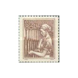 1 عدد  تمبر سری پستی - مشاغل - 80H  - چک اسلواکی 1954