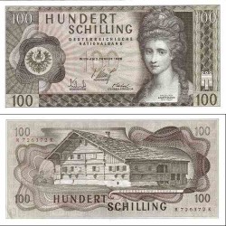 اسکناس 100 شیلینگ - اتریش 1969 چاپ اول - سفارشی - توضیحات را ببینید