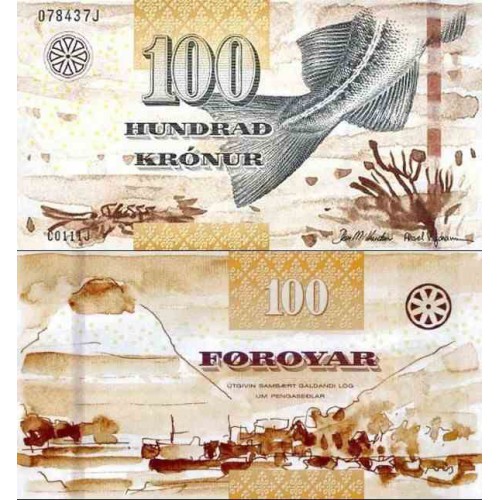 اسکناس 100 کرون - جزایر فارو 2011 سفارشی - توضیحات را ببینید