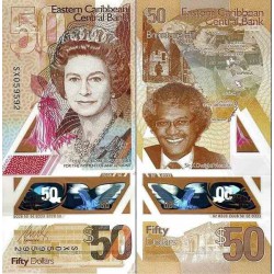 اسکناس پلیمر 50 دلار - کارائیب شرقی 2019 سفارشی - توضیحات را ببینید
