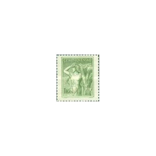 1 عدد  تمبر سری پستی - مشاغل - 1Kc - چک اسلواکی 1954