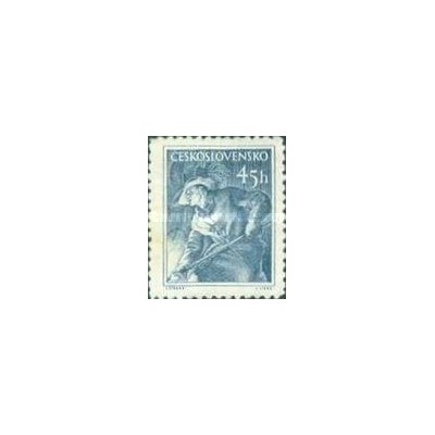 1 عدد  تمبر سری پستی - مشاغل - 45H - چک اسلواکی 1954
