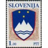 1 عدد تمبر سری پستی - آرمها و نشانها  - 1 تولار - اسلوونی 1992