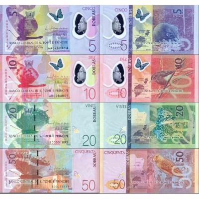 نیم ست اسکناسهای 5-10-20-50 دوبراس - سائو تام و پرینسپ 2016