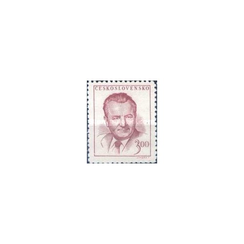 1 عدد  تمبر سری پستی - رئیس جمهور کلمنت گوتوالد -  3.00(Kc) - چک اسلواکی 1948