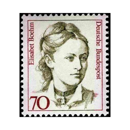 1 عدد تمبر سری پستی زنان نامدار - 70 فنیک - Elisabeth Boehm - نویسنده - جمهوری فدرال آلمان 1991