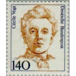 1 عدد تمبر سری پستی زنان نامدار - 140 فنیک - Cécile Vogt - عصب شناس - جمهوری فدرال آلمان 1989