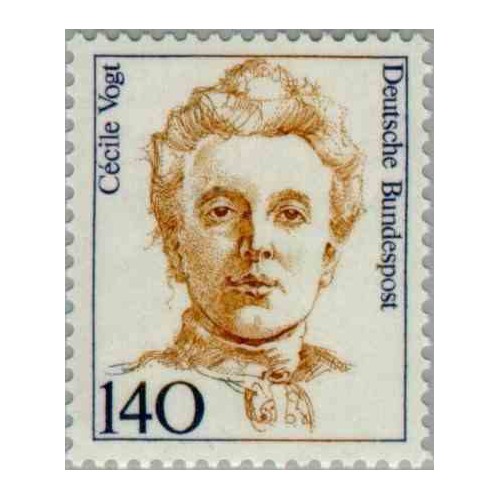 1 عدد تمبر سری پستی زنان نامدار - 140 فنیک - Cécile Vogt - عصب شناس - جمهوری فدرال آلمان 1989