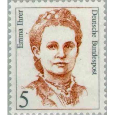 1 عدد تمبر سری پستی زنان نامدار - 5 فنیک - Emma Ihrer - سیاستمدار - جمهوری فدرال آلمان 1989