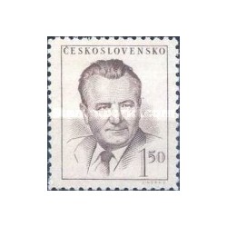 1 عدد  تمبر سری پستی - رئیس جمهور کلمنت گوتوالد - 1.50(Kc) - چک اسلواکی 1948
