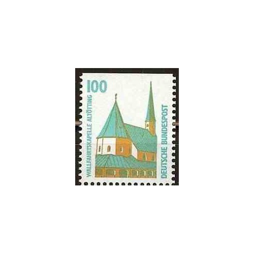 1 عدد تمبر سری پستی چشم اندازها - 100 فنیک - بالا بیدندانه - جمهوری فدرال آلمان 1989