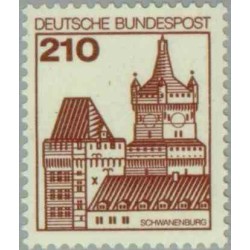 1 عدد تمبر سری پستی کاخها و قلعه ها - 210 فنیک  - جمهوری فدرال آلمان 1978