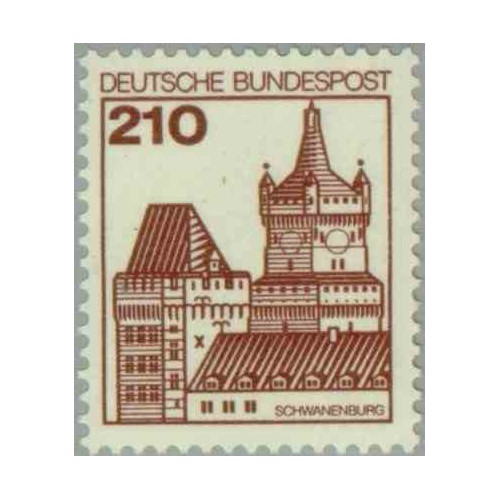 1 عدد تمبر سری پستی کاخها و قلعه ها - 210 فنیک  - جمهوری فدرال آلمان 1978