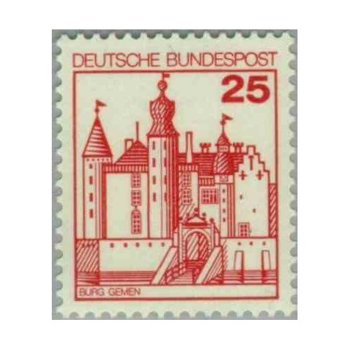1 عدد تمبر سری پستی کاخها و قلعه ها - 25 فنیک  - جمهوری فدرال آلمان 1978