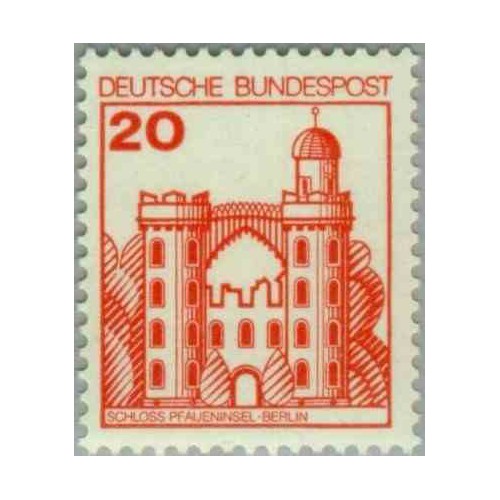 1 عدد تمبر سری پستی کاخها و قلعه ها - 20 فنیک  - جمهوری فدرال آلمان 1978