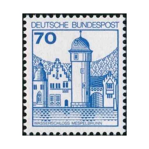 1 عدد تمبر سری پستی کاخها و قلعه ها - 70 فنیک  - جمهوری فدرال آلمان 1977