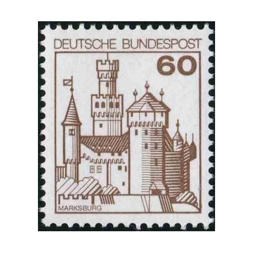 1 عدد تمبر سری پستی کاخها و قلعه ها - 60 فنیک  - جمهوری فدرال آلمان 1977