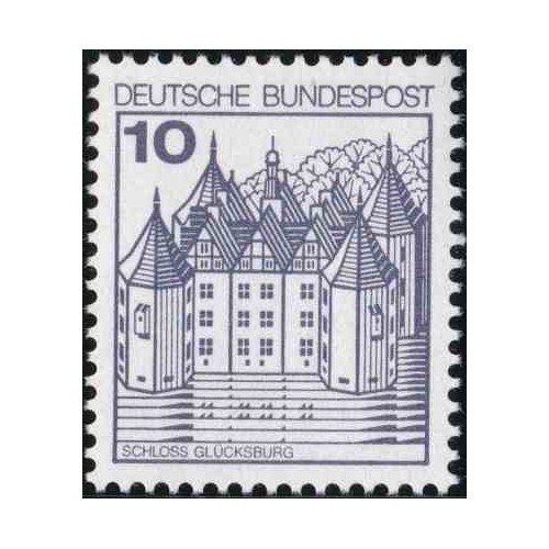 1 عدد تمبر سری پستی کاخها و قلعه ها  - 10 فنیک  - جمهوری فدرال آلمان 1977