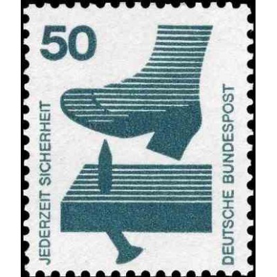 1 عدد تمبر سری پستی اطلاعات راجع به حوادث - 50 فنیک  - جمهوری فدرال آلمان 1971