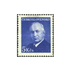 1 عدد  تمبر سری پستی - رئیس جمهور ادوارد بنش -  5Kc - چک اسلواکی 1948