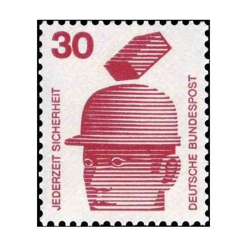 1 عدد تمبر سری پستی اطلاعات راجع به حوادث - 30 فنیک  - جمهوری فدرال آلمان 1971
