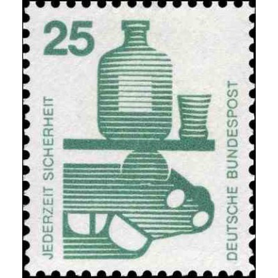 1 عدد تمبر سری پستی اطلاعات راجع به حوادث - 25 فنیک  - جمهوری فدرال آلمان 1971