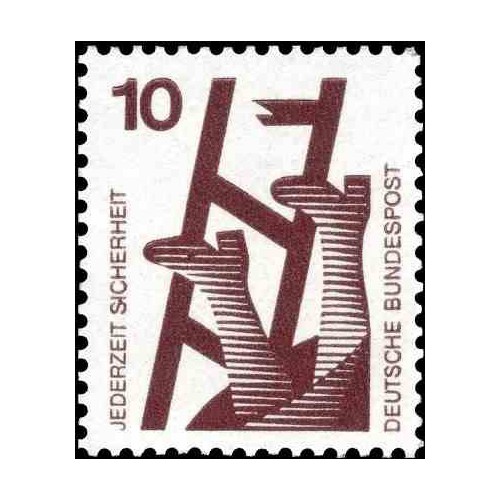 1 عدد تمبر سری پستی اطلاعات راجع به حوادث - 10 فنیک  - جمهوری فدرال آلمان 1971