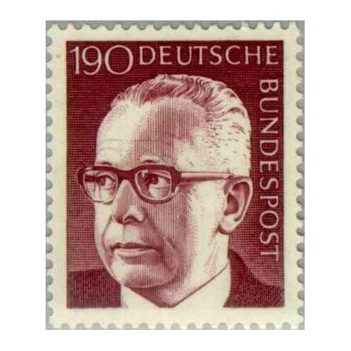 1 عدد تمبر سری پستی گوستاو هاینمان - 190 فنیک  - جمهوری فدرال آلمان 1972
