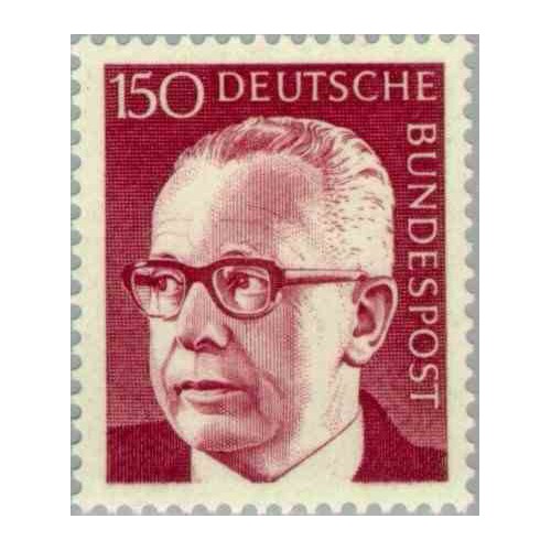 1 عدد تمبر سری پستی گوستاو هاینمان - 150 فنیک  - جمهوری فدرال آلمان 1972