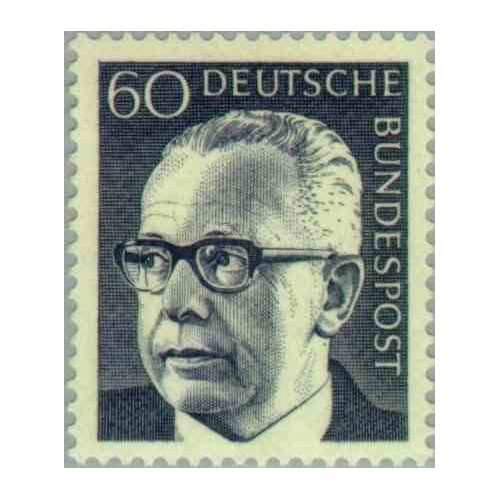 1 عدد تمبر سری پستی گوستاو هاینمان - 60 فنیک  - جمهوری فدرال آلمان 1971