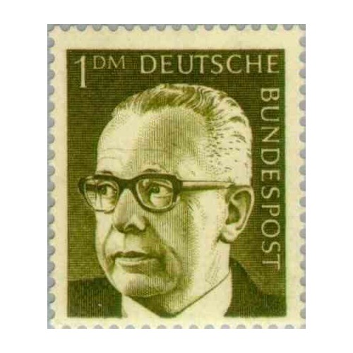 1 عدد تمبر سری پستی گوستاو هاینمان - 1 مارک  - جمهوری فدرال آلمان 1970