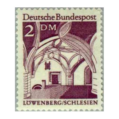 1 عدد تمبر سری پستی ساختمانها آلمان از قرن دوازدهم - 2 مارک  - جمهوری فدرال آلمان 1966