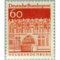 1 عدد تمبر سری پستی ساختمانها آلمان از قرن دوازدهم - 60 فنیک - جمهوری فدرال آلمان 1966