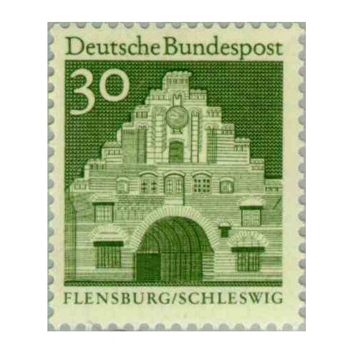 1 عدد تمبر سری پستی ساختمانها آلمان از قرن دوازدهم - 30 فنیک - جمهوری فدرال آلمان 1966