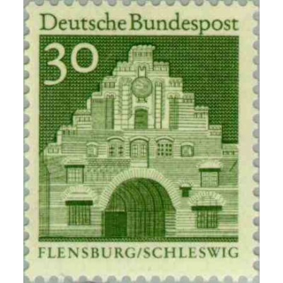 1 عدد تمبر سری پستی ساختمانها آلمان از قرن دوازدهم - 30 فنیک - جمهوری فدرال آلمان 1966