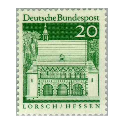 1 عدد تمبر سری پستی ساختمانها آلمان از قرن دوازدهم - 20 فنیک - جمهوری فدرال آلمان 1966