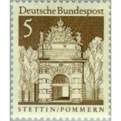 1 عدد تمبر سری پستی ساختمانها آلمان از قرن دوازدهم - 5 فنیک - جمهوری فدرال آلمان 1966