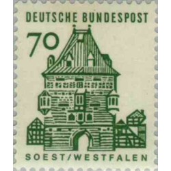 1 عدد تمبر سری پستی ساختمانها آلمان از قرن دوازدهم - 70 فنیک - جمهوری فدرال آلمان 1964