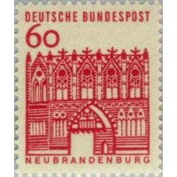 1 عدد تمبر سری پستی ساختمانها آلمان از قرن دوازدهم - 60 فنیک - جمهوری فدرال آلمان 1964