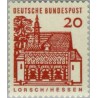 1 عدد تمبر سری پستی ساختمانها آلمان از قرن دوازدهم - 20 فنیک - جمهوری فدرال آلمان 1964
