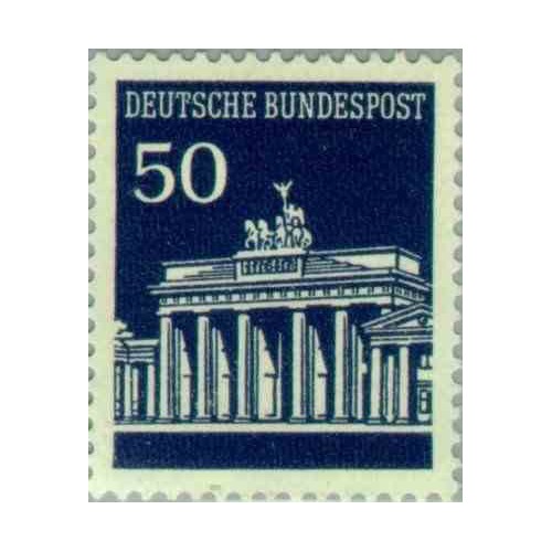 1 عدد تمبر سری پستی دروازه برندبورگ - 50 فنیک - جمهوری فدرال آلمان 1966