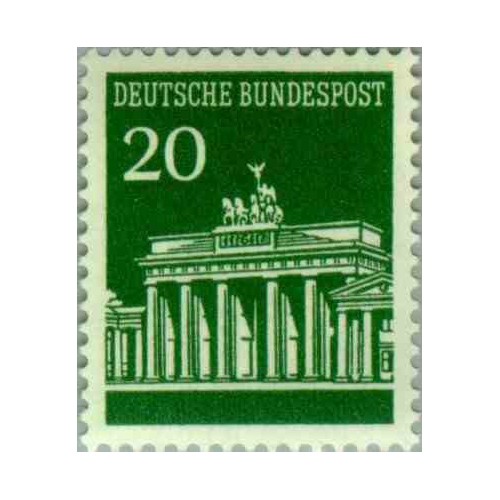 1 عدد تمبر سری پستی دروازه برندبورگ - 20 فنیک - جمهوری فدرال آلمان 1966