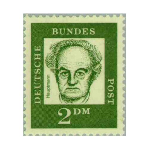 1 عدد تمبر سری پستی جرمن های نامدار - 2 مارک - گرهارد هاوپتمن - جمهوری فدرال آلمان 1961