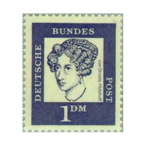 1 عدد تمبر سری پستی جرمن های نامدار - 1مارک - بارونس آنت - جمهوری فدرال آلمان 1961