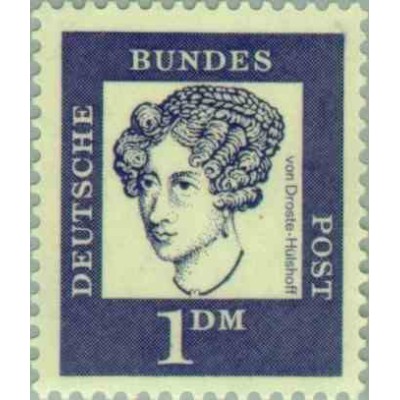 1 عدد تمبر سری پستی جرمن های نامدار - 1مارک - بارونس آنت - جمهوری فدرال آلمان 1961