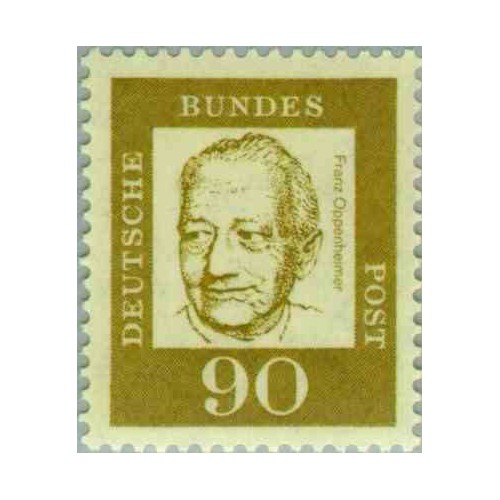 1 عدد تمبر سری پستی جرمن های نامدار - 90 فنیک - پروفسور فرانس اوپنهایمر - جمهوری فدرال آلمان 1961